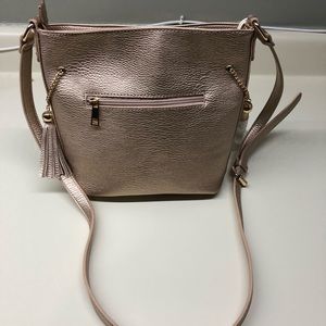 Alyssa Vegan Leather Champagne Gold Medium Purse
